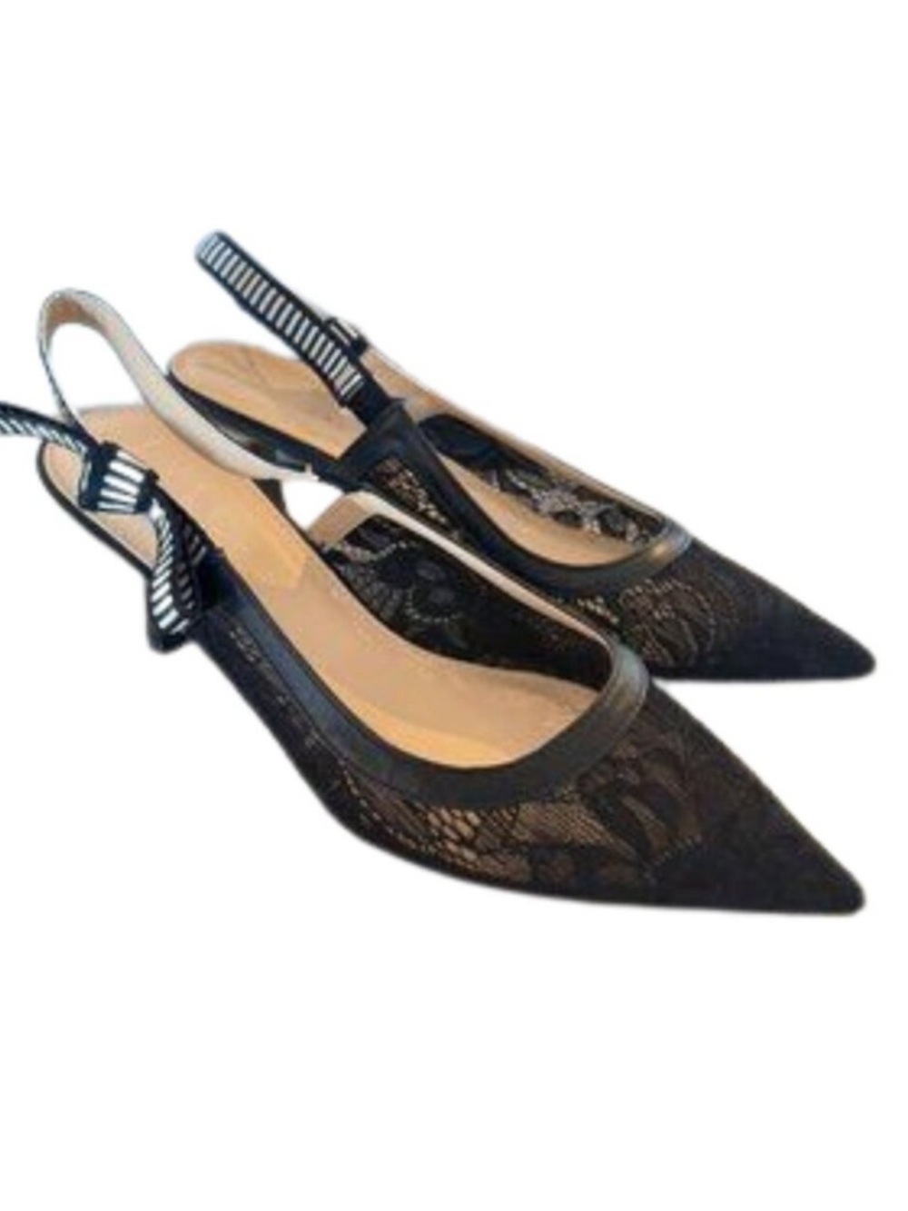NICOLE MILLER BOBOS BLACK LACE PUMPS HEELS SHOES W BOW 8.5